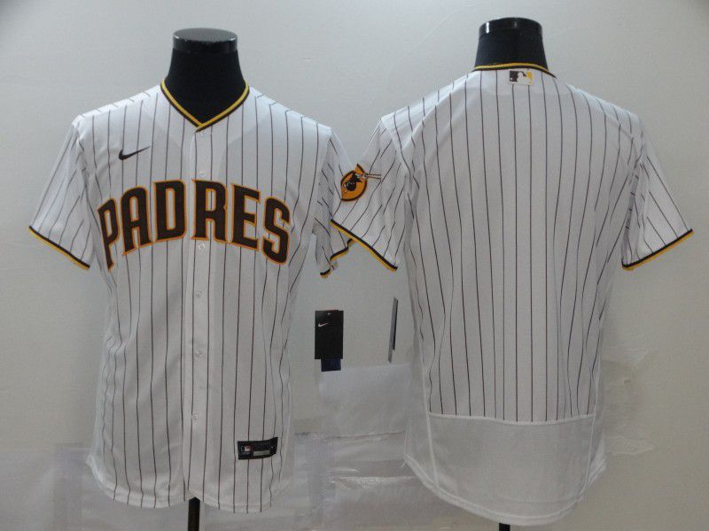 Men San Diego Padres Blank White stripes Nike Elite MLB Jerseys->oakland athletics->MLB Jersey